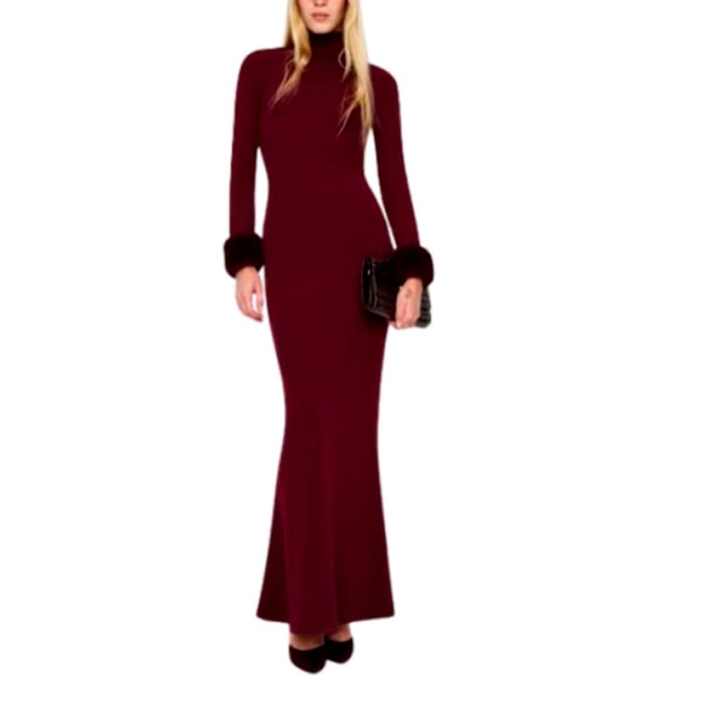 Reformation x Nara Smith Women's Chianti Honey Knit Maxi Dress Size S